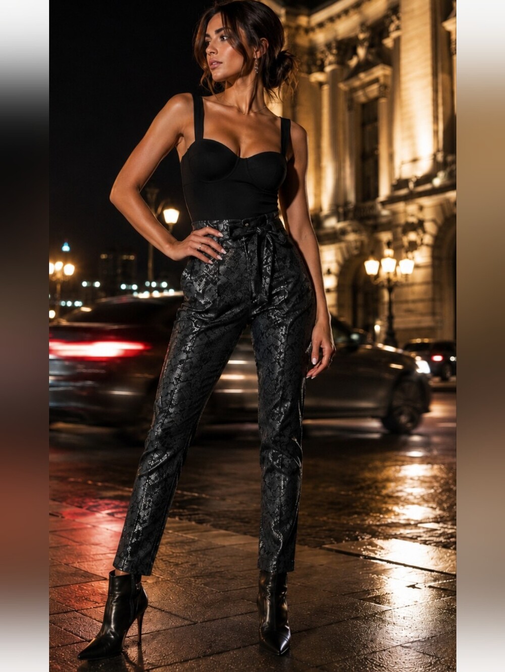 White House Black Market Size 6 Extra High Rise Slim Ankle Snakeskin Pants